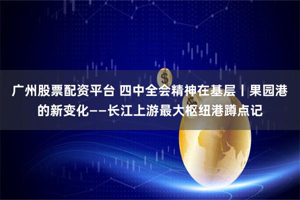 广州股票配资平台 四中全会精神在基层丨果园港的新变化——长江上游最大枢纽港蹲点记